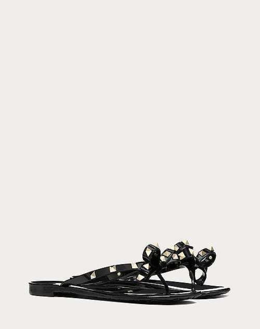 Valentino Rubber Rockstud Thong | Slides And Thongs