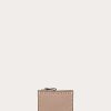 Valentino Rockstud Grainy Calfskin Cardholder With Zipper | Wallets And Small Leather Goods