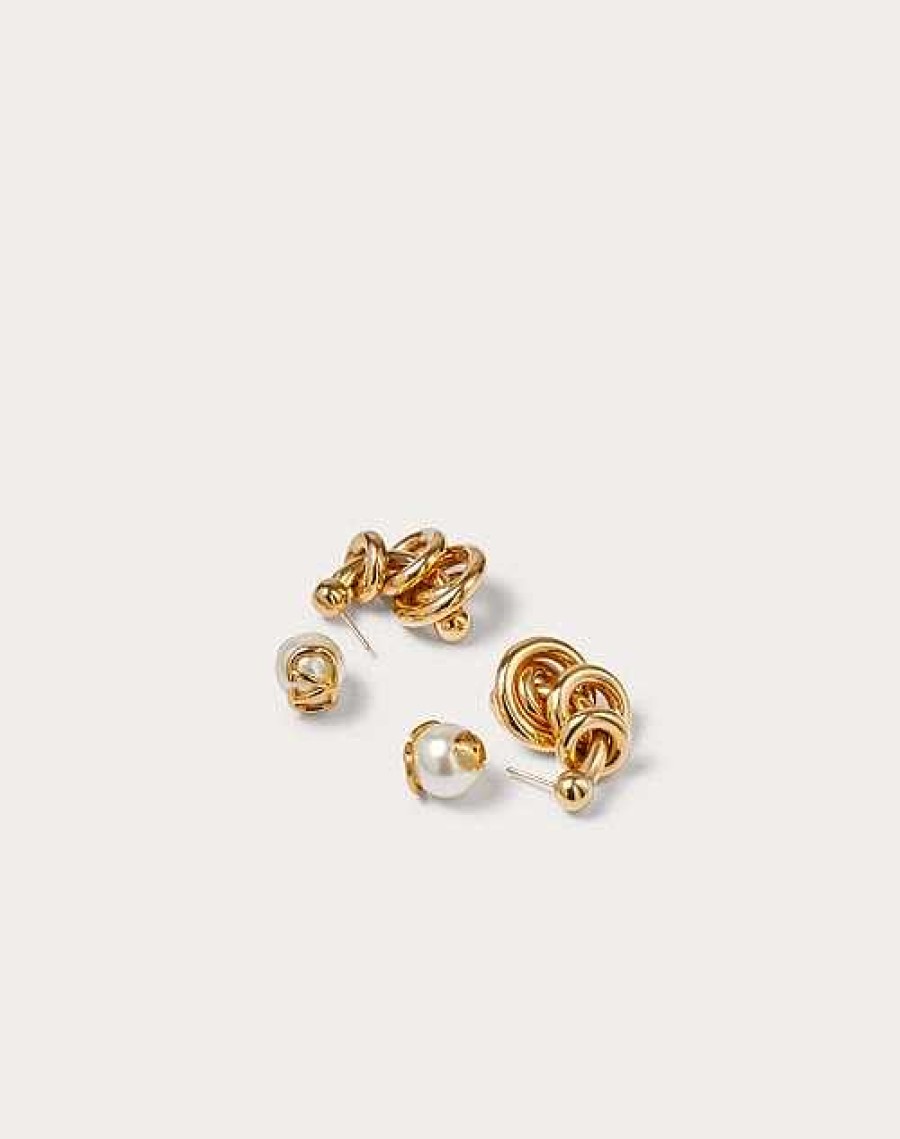 Valentino Vlogo Signature Metal And Glass Bead Earrings | Jewelry