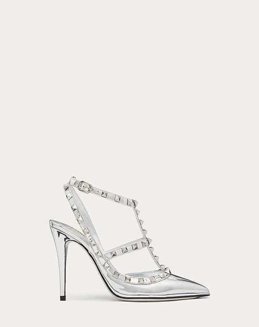 Valentino Rockstud Mirror-Effect Pump With Matching Straps And Studs 100Mm | Pumps