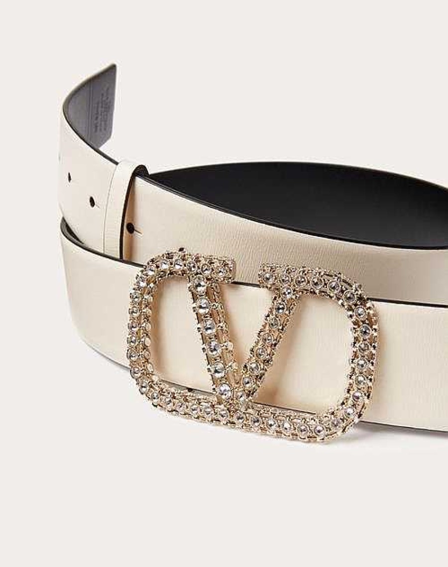 Valentino Vlogo Signature Reversible Shiny Calfskin Belt 40Mm | Belts