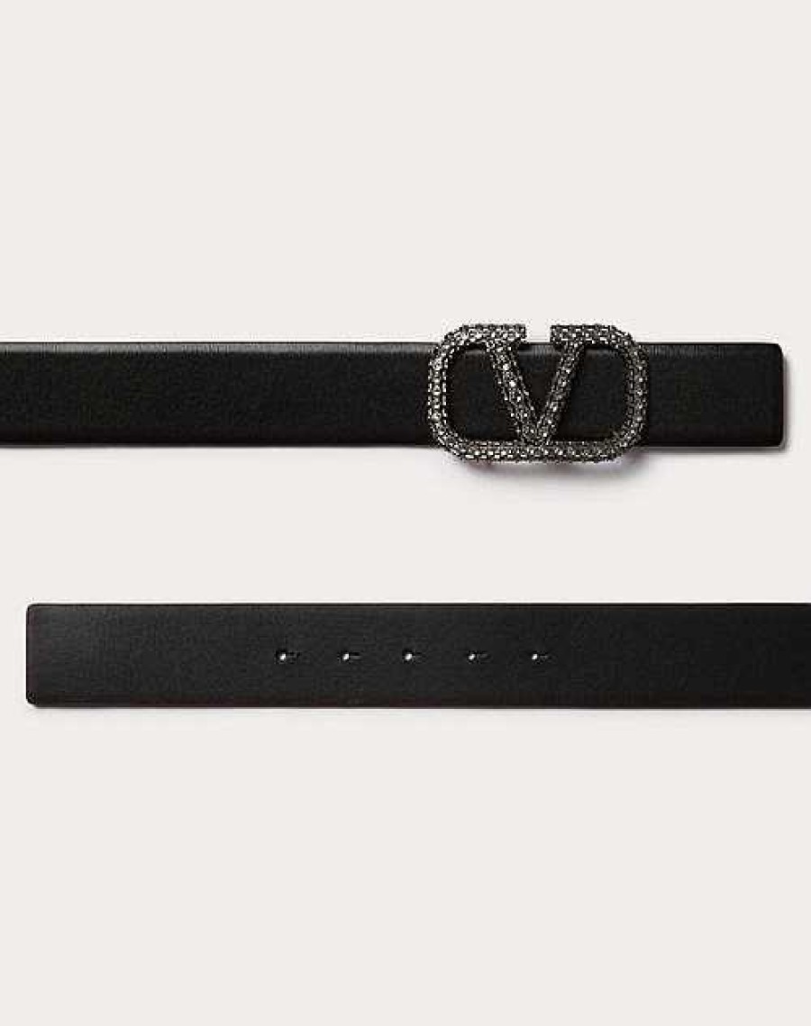 Valentino Vlogo Signature Belt In Shiny Calfskin 40Mm | Belts