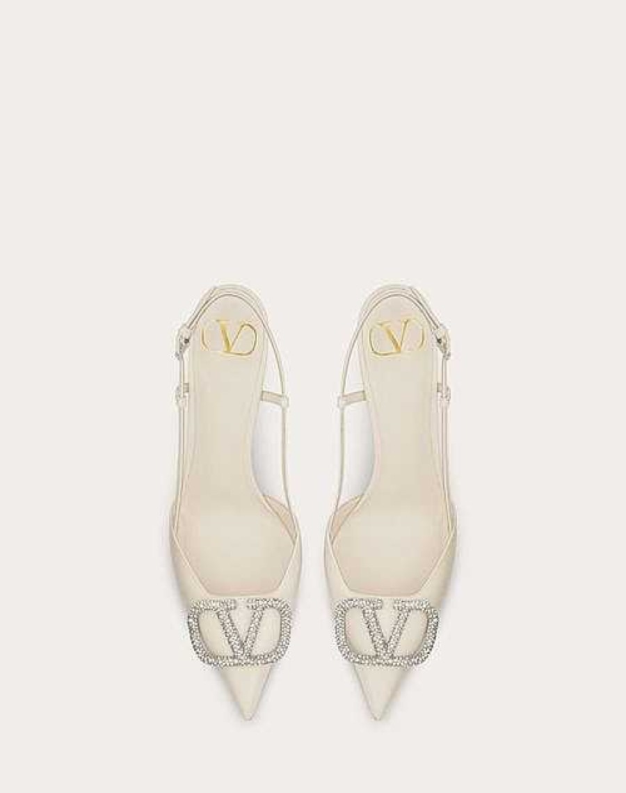 Valentino Vlogo Signature Slingback Pump In Calfskin Leather 80Mm | Pumps