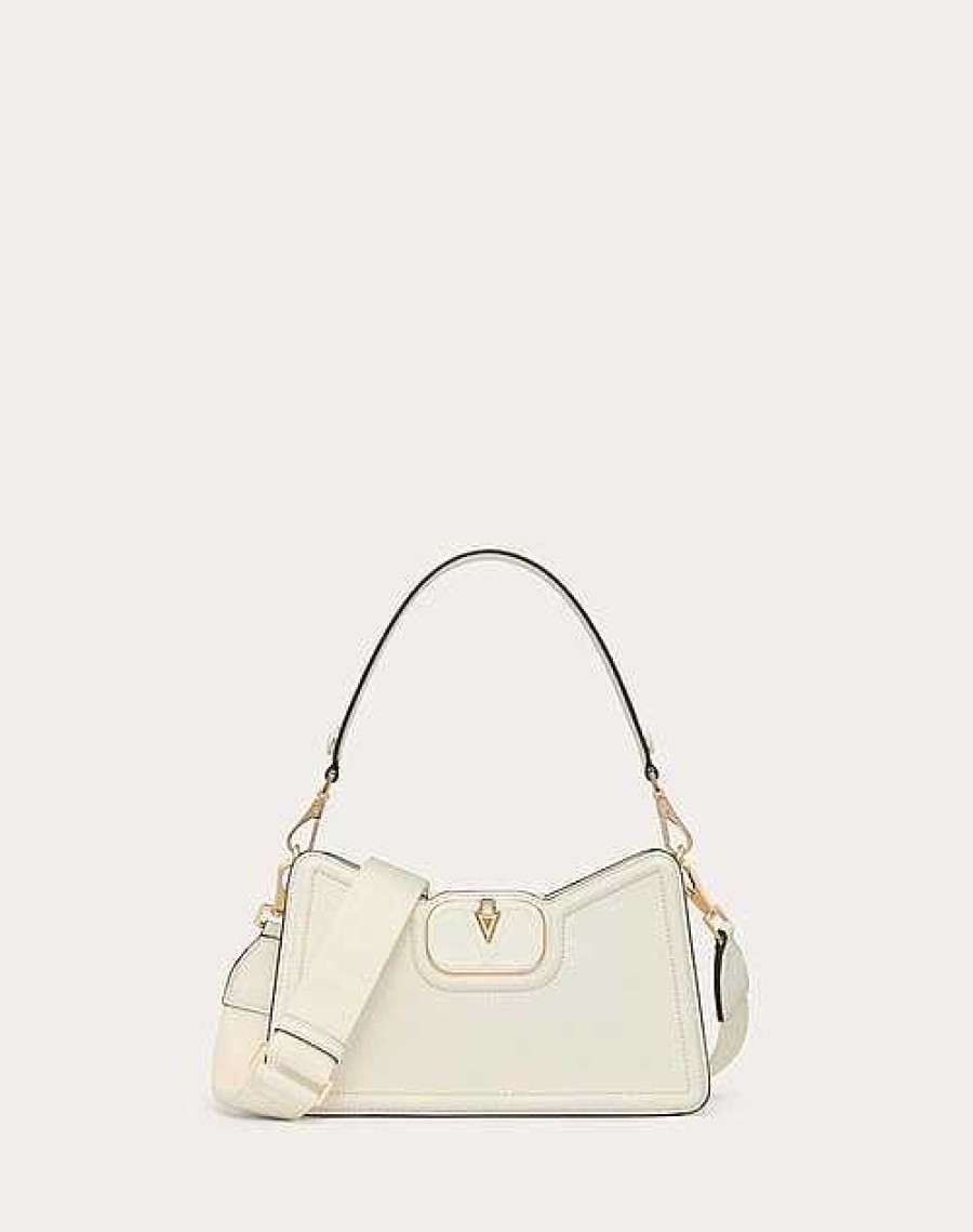 Valentino Vlogo Leather Shoulder Bag In Grainy Calfskin | Shoulder Bags