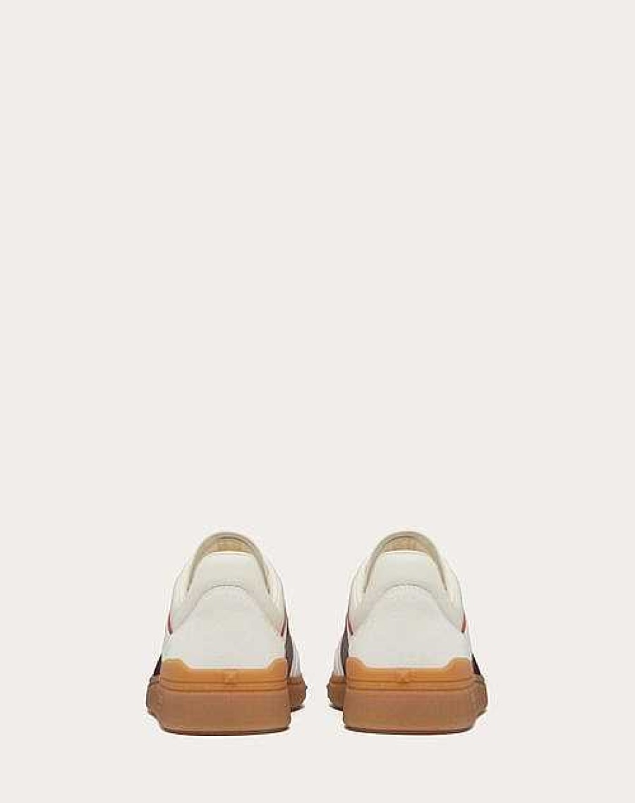 Valentino Upvillage Low Top Sneaker In Split Leather And Calfskin Nappa Leather | Sneakers