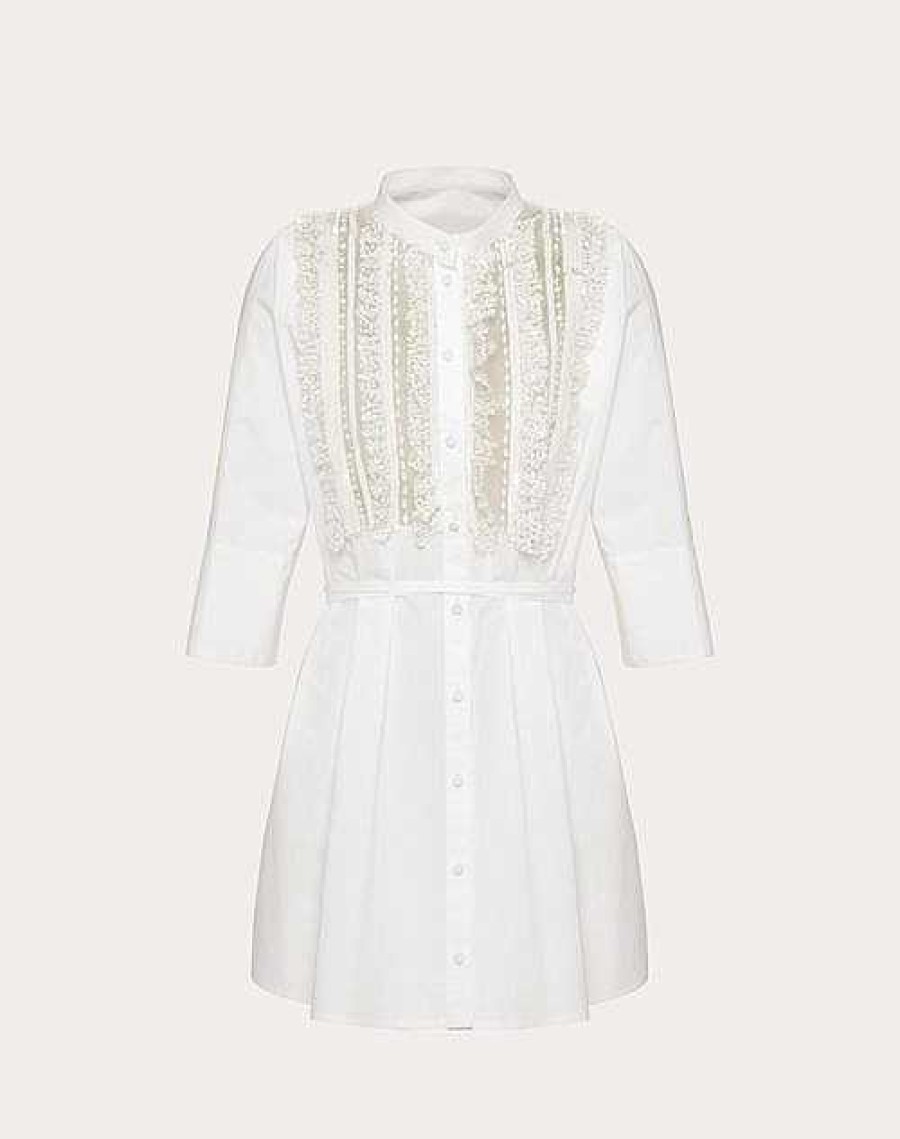 Valentino Embroidered Cotton Popeline Dress | Dresses