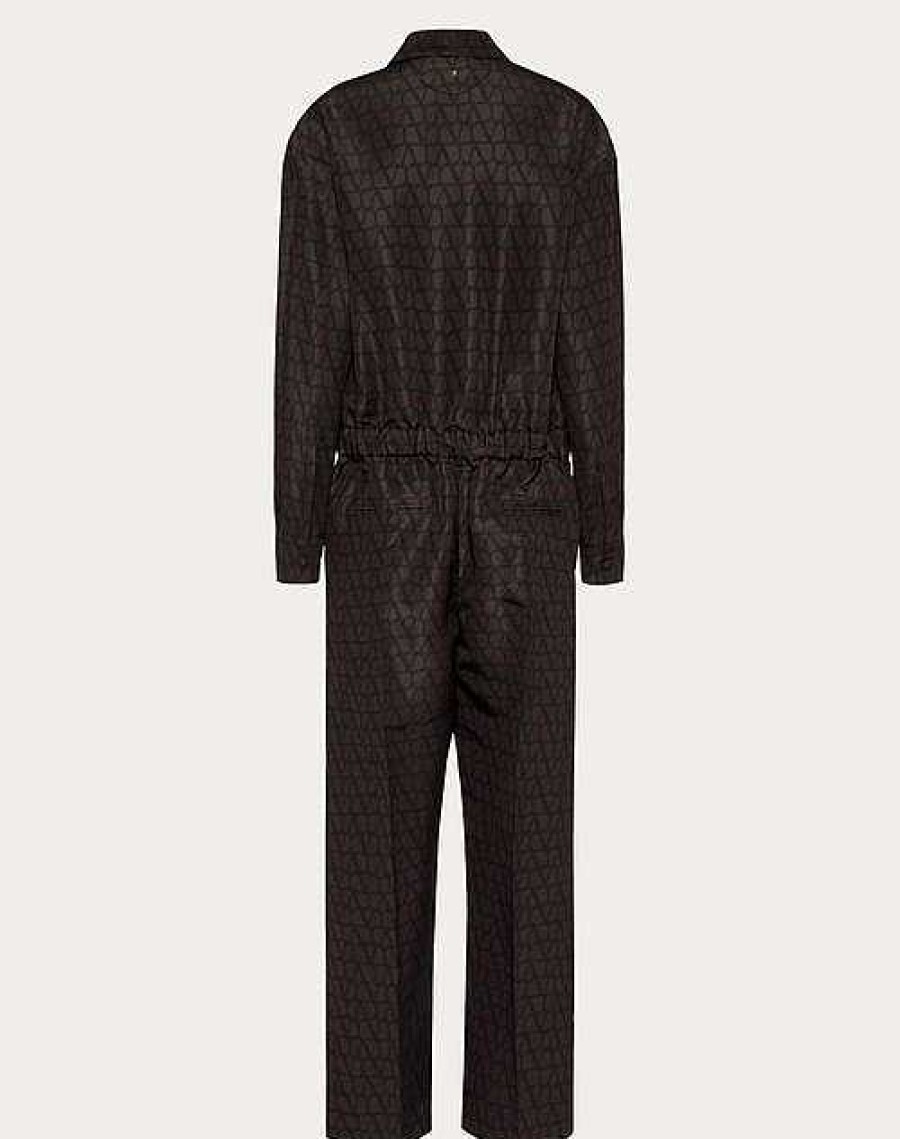 Valentino Silk Faille Jumpsuit With All-Over Toile Iconographe Print | Outerwear