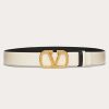 Valentino Reversible Vlogo Signature Belt In Grainy Calfskin 30Mm | Belts