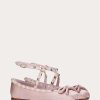 Valentino Rockstud Satin Ballerina | Ballerinas