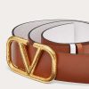 Valentino Reversible Vlogo Signature Belt In Grainy Calfskin 40Mm | Belts