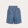 Valentino Bermuda Shorts With Metallic V Detail | Denim