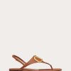 Valentino Vlogo Signature Flat Thong Sandal In Grainy Calfskin | Slides And Thongs