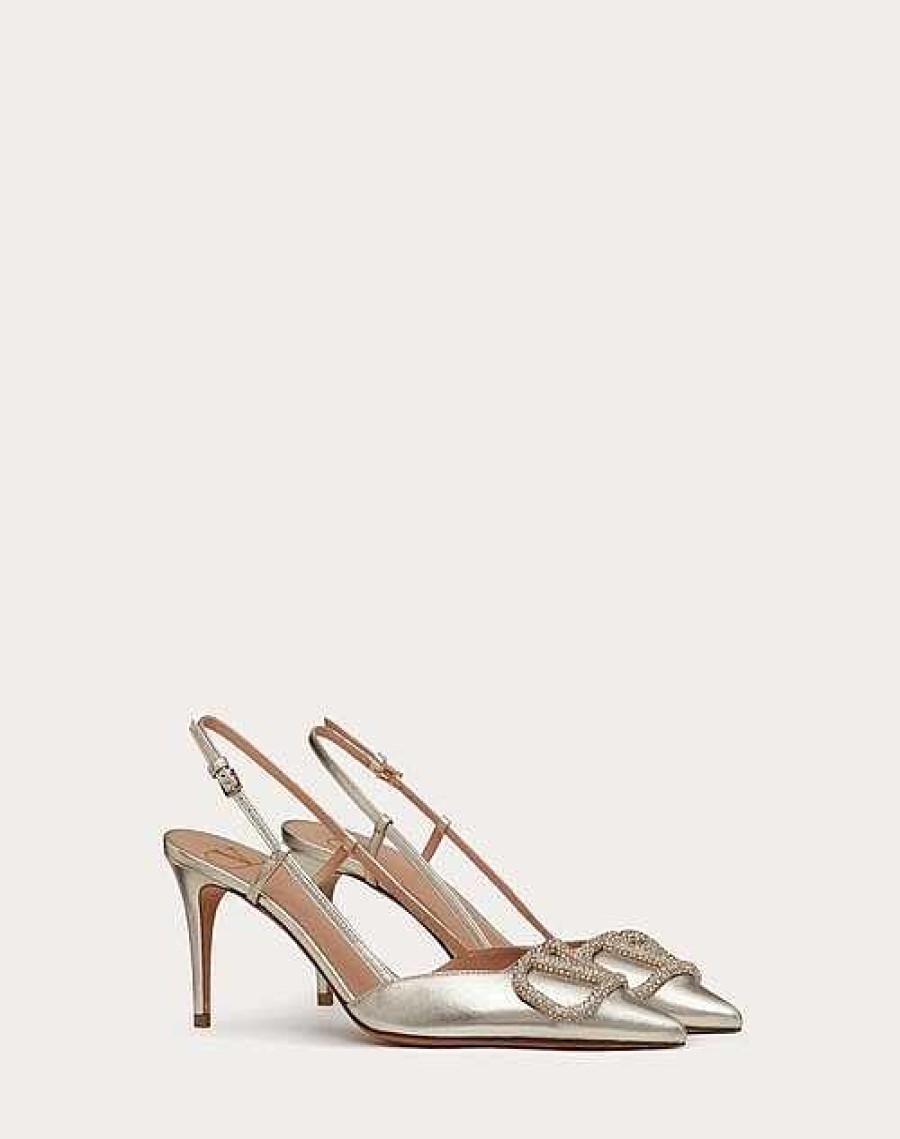 Valentino Vlogo Glow Laminated Nappa Slingback Pump 80 Mm / 3.15 In. | Pumps