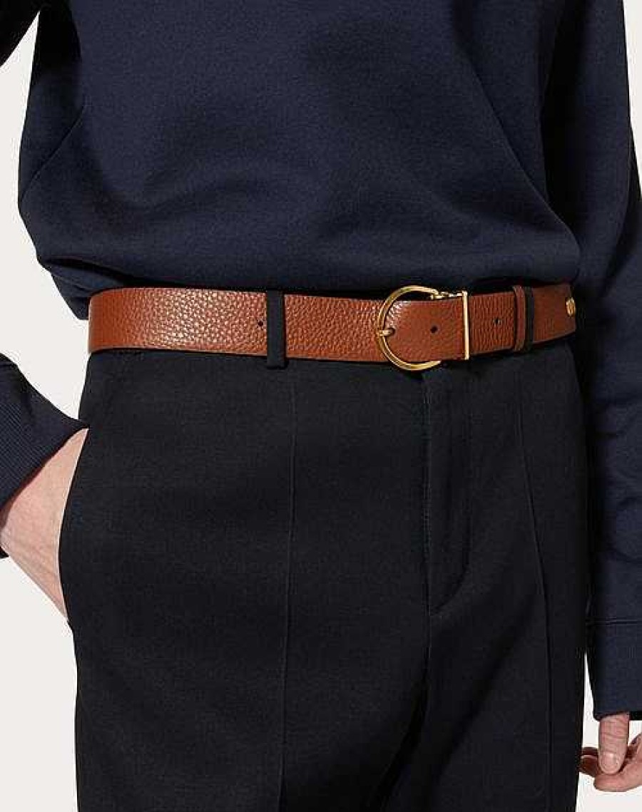 Valentino Mini Vlogo Signature Calfskin Belt 35Mm / 1.3 In. | Belts