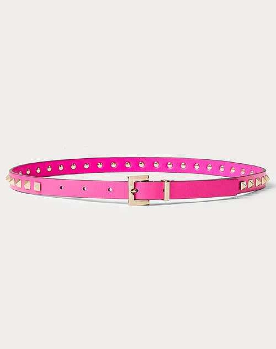 Valentino Rockstud Belt In Shiny Calfskin 15 Mm | Belts