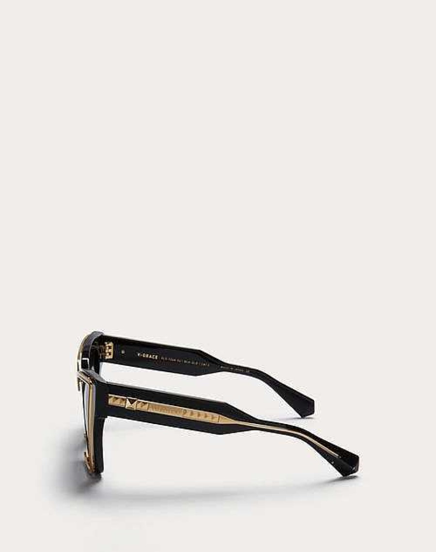 Valentino V - Grace Oversized Cateye Acetate Frame With Titanium Details | Eyewear