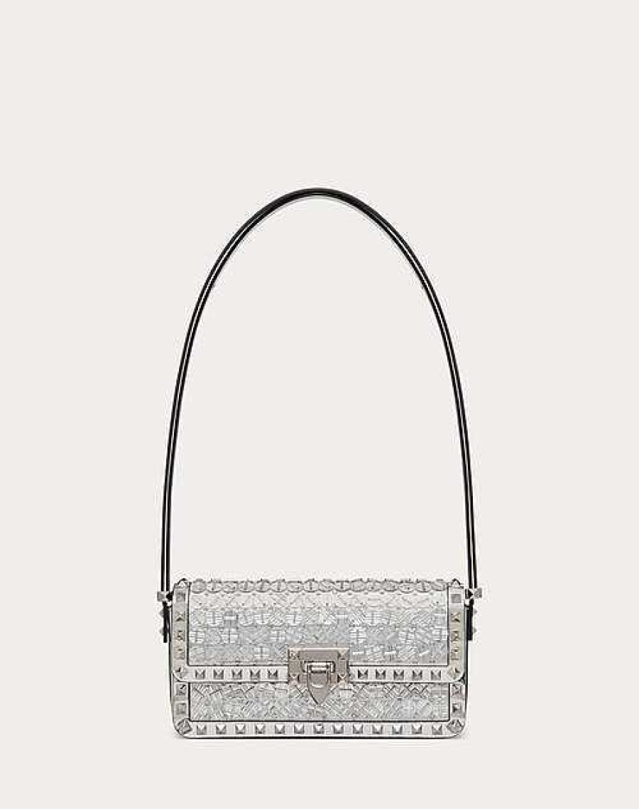 Valentino Rockstud23 E/W Embroidered Shoulder Bag | Shoulder Bags