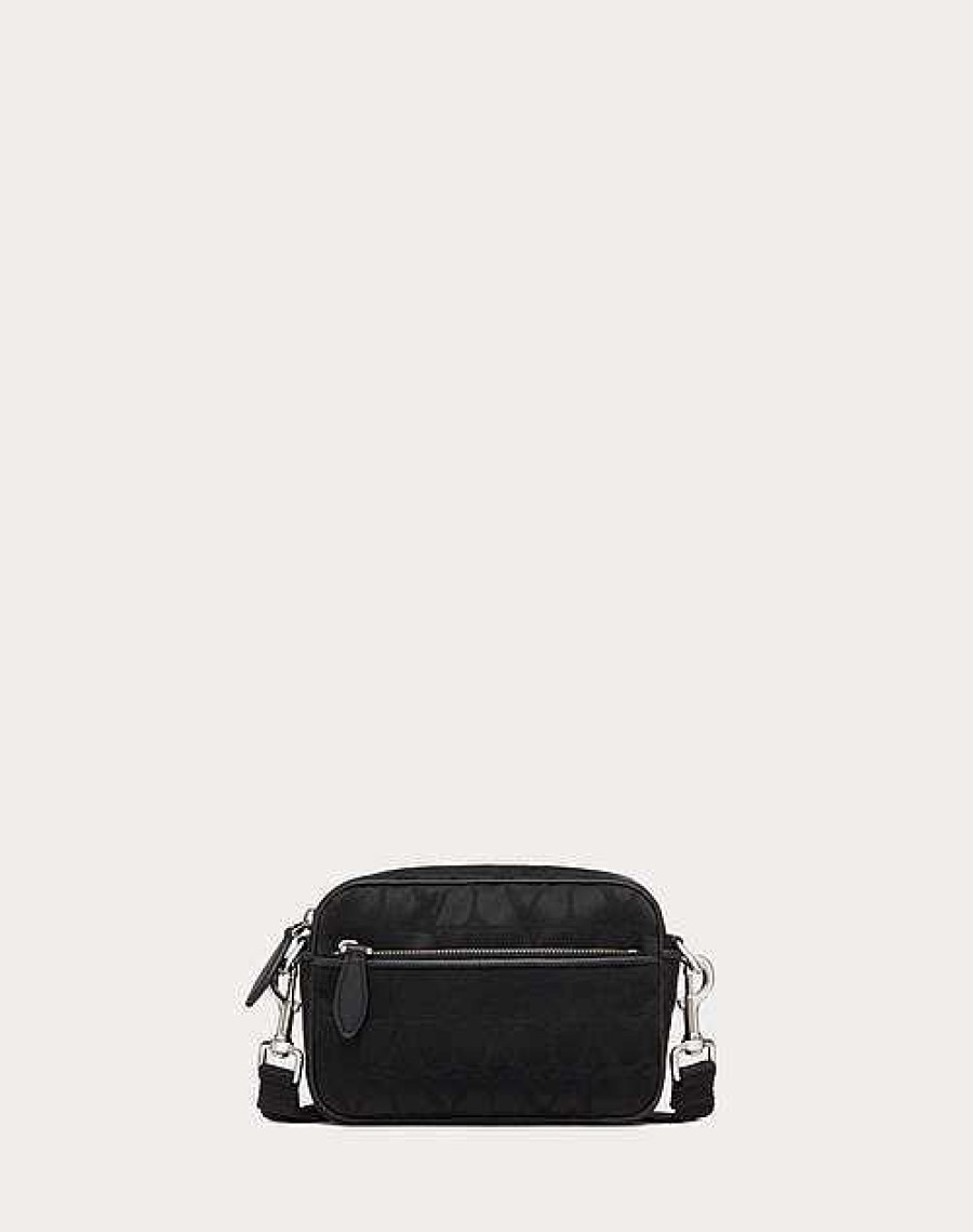 Valentino Toile Iconographe Shoulder Bag In Technical Fabric With Leather Details | Shoulder Bags