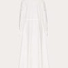 Valentino Embroidered Cotton Popeline Midi Dress | Dresses