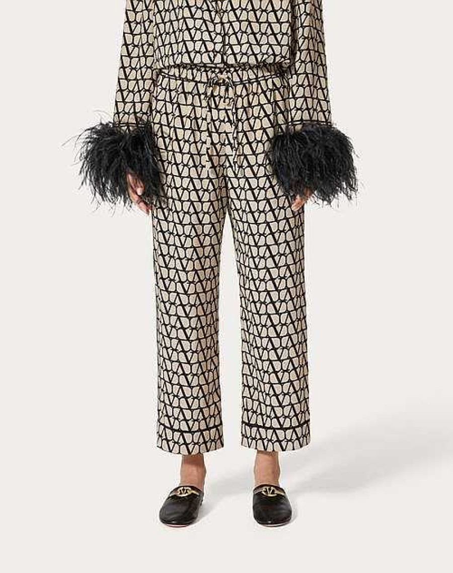 Valentino Toile Iconographe Crepe De Chine Pants | Pants And Shorts