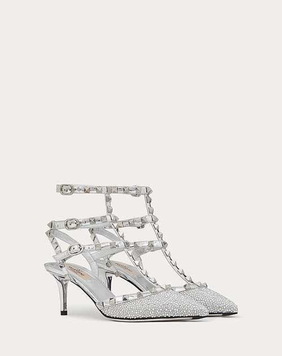 Valentino Rockstud Pump With Crystals And Micro Studs 65Mm | Pumps