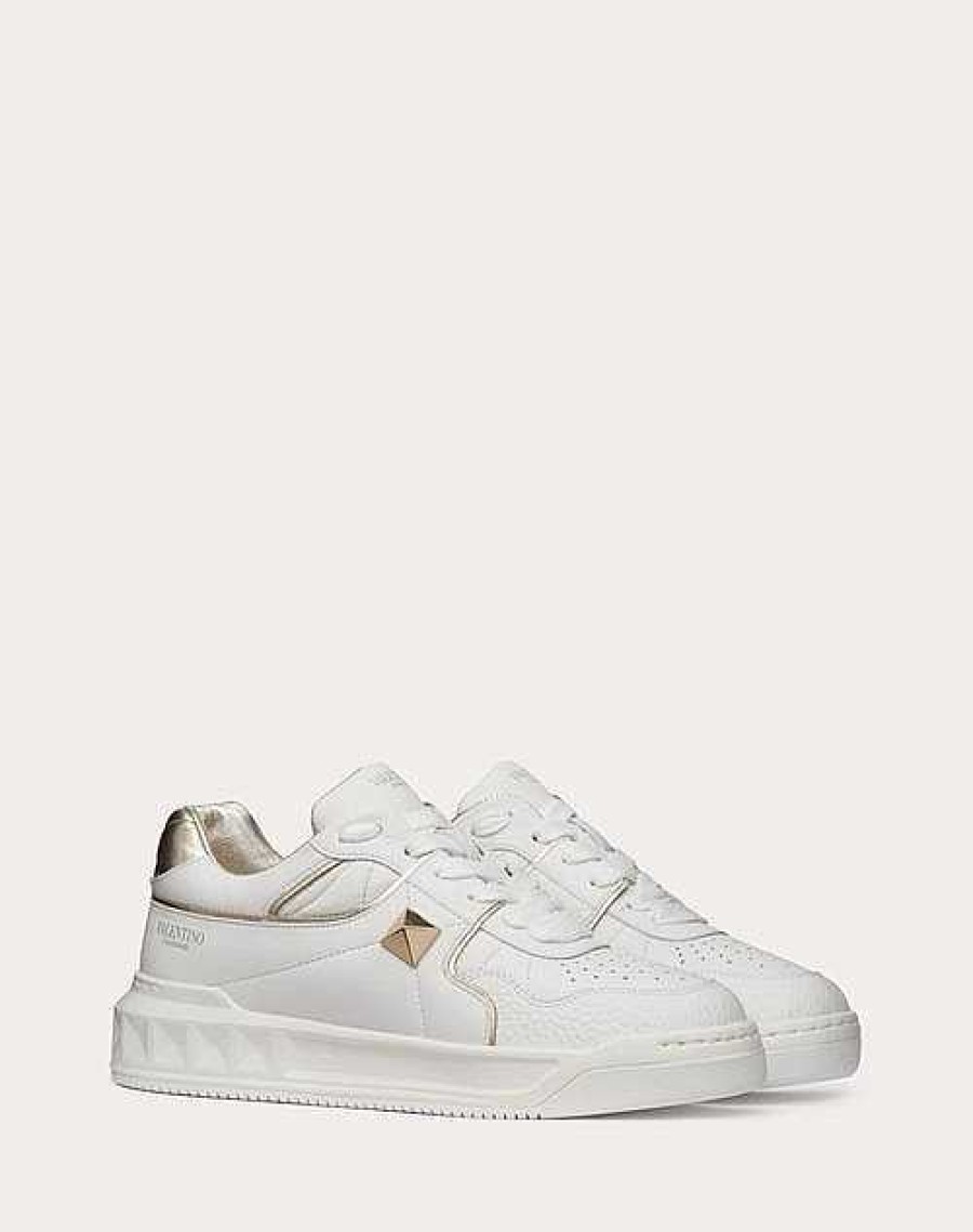 Valentino One Stud Low-Top Calfskin Sneaker | Sneakers