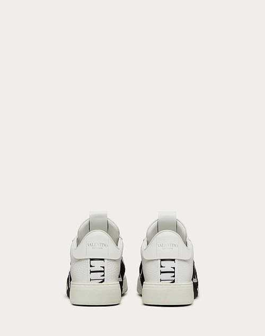 Valentino Vl7N Low-Top Sneakers In Calfskin And Mesh Fabric With Bands | Sneakers