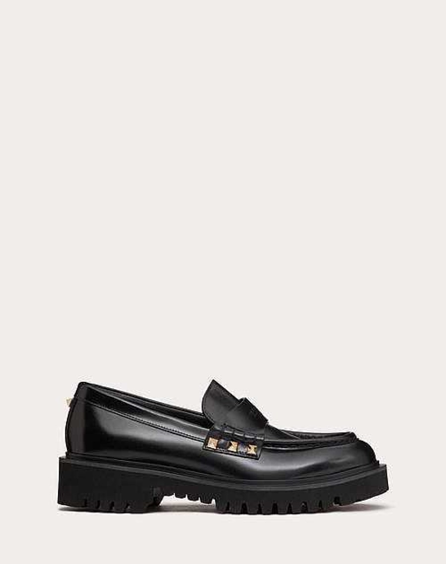 Valentino Rockstud Calfskin Loafer | Loafers And Oxfords