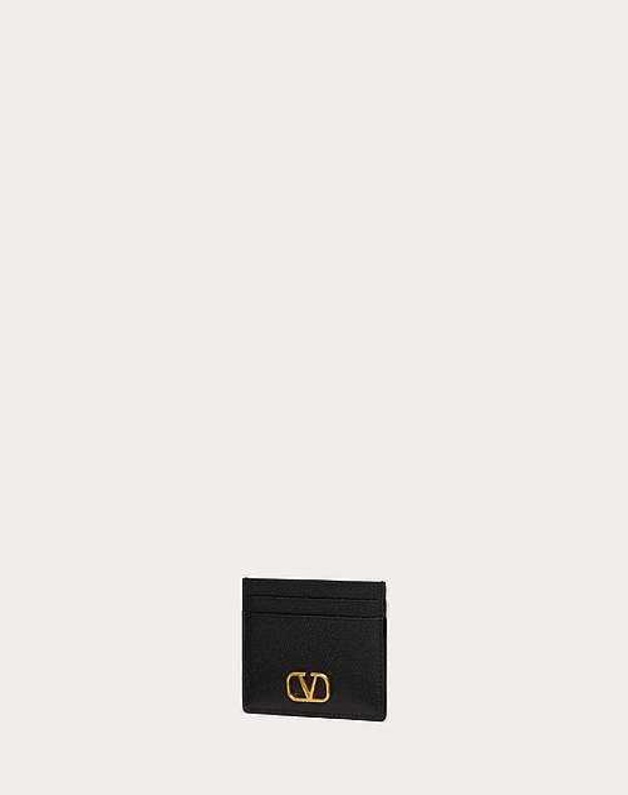 Valentino Vlogo Signature Grainy Calfskin Cardholder | Wallets And Small Leather Goods