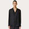 Valentino Silk Pajama Shirt With Scarf Collar | Shirts