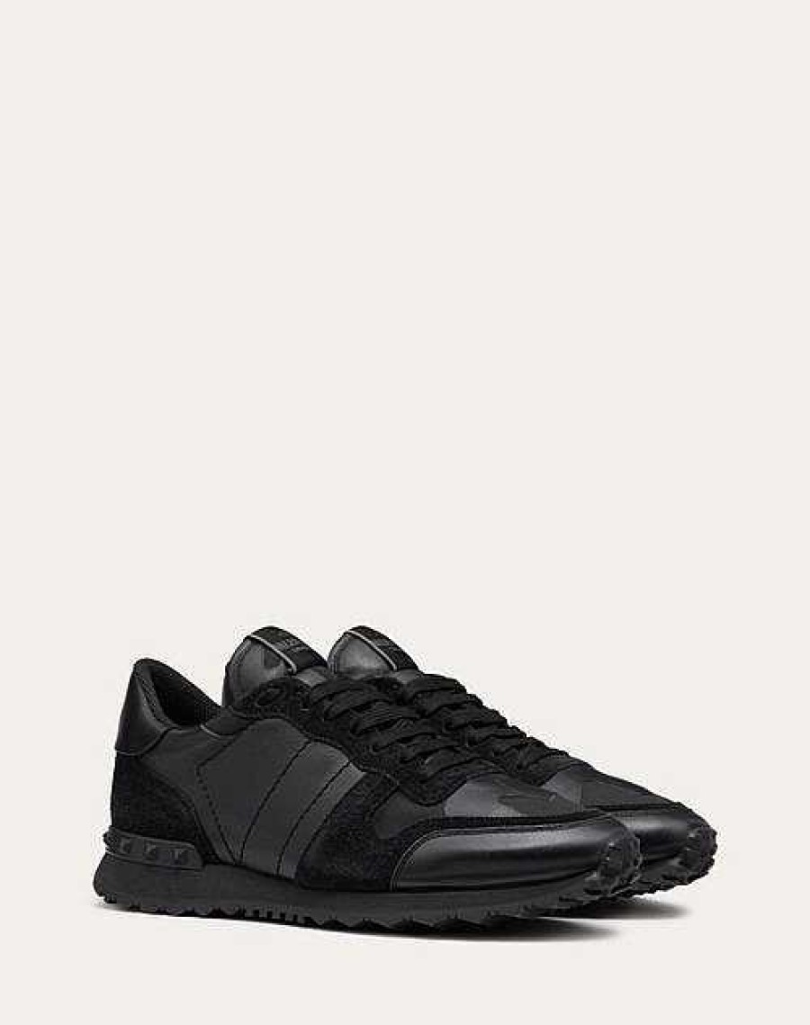 Valentino Camouflage Noir Rockrunner Sneaker | Sneakers