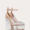 Valentino Valentino Garavani Tan-Go Platform Pumps In Polymer Material With Plexi Heel 155Mm | Pumps