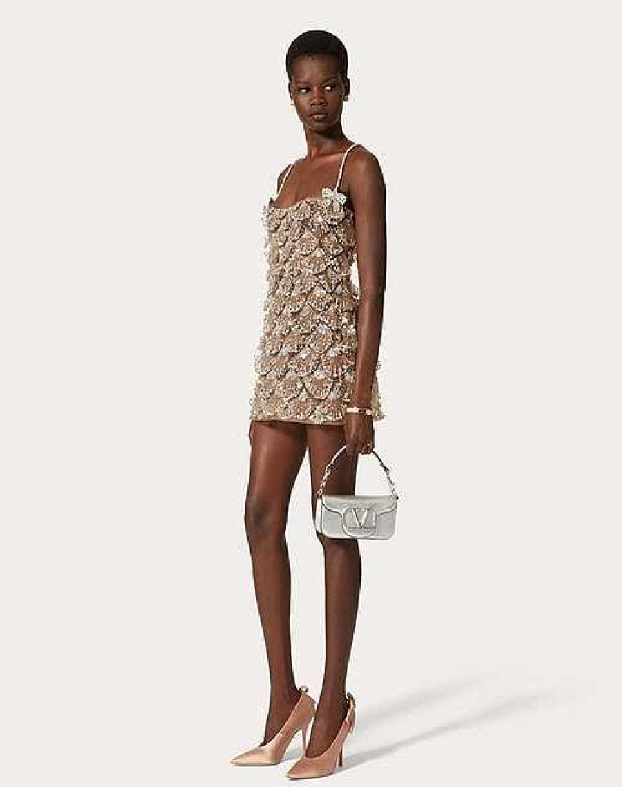 Valentino Tulle Illusione Embroidered Short Dress | Dresses