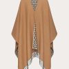 Valentino Double Toile Iconographe Poncho In Wool, Silk And Cashmere | Coats And Outerwear