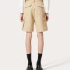 Valentino Heavy Cotton Cargo Bermuda Shorts With Toile Iconographe Pattern | Pants And Shorts