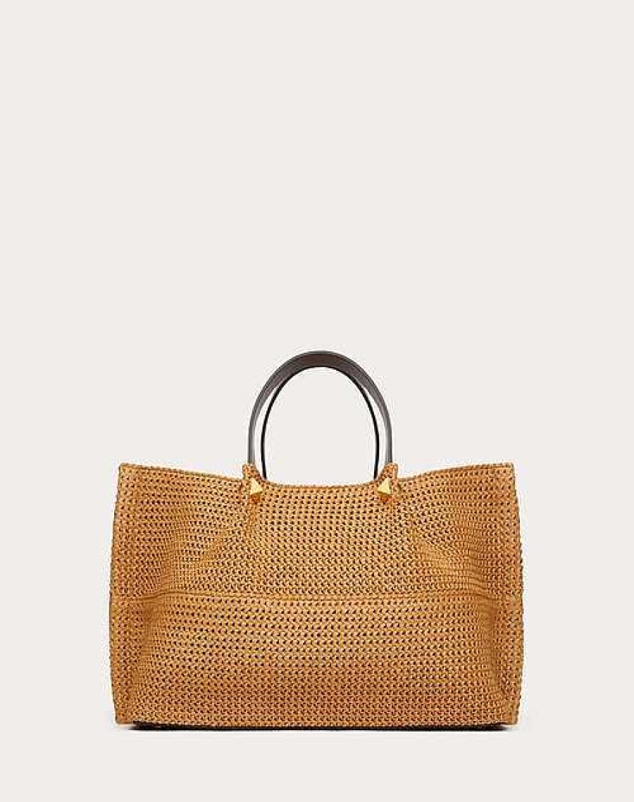 Valentino Medium Shopping Bag In Synthetic Raffia | Totes