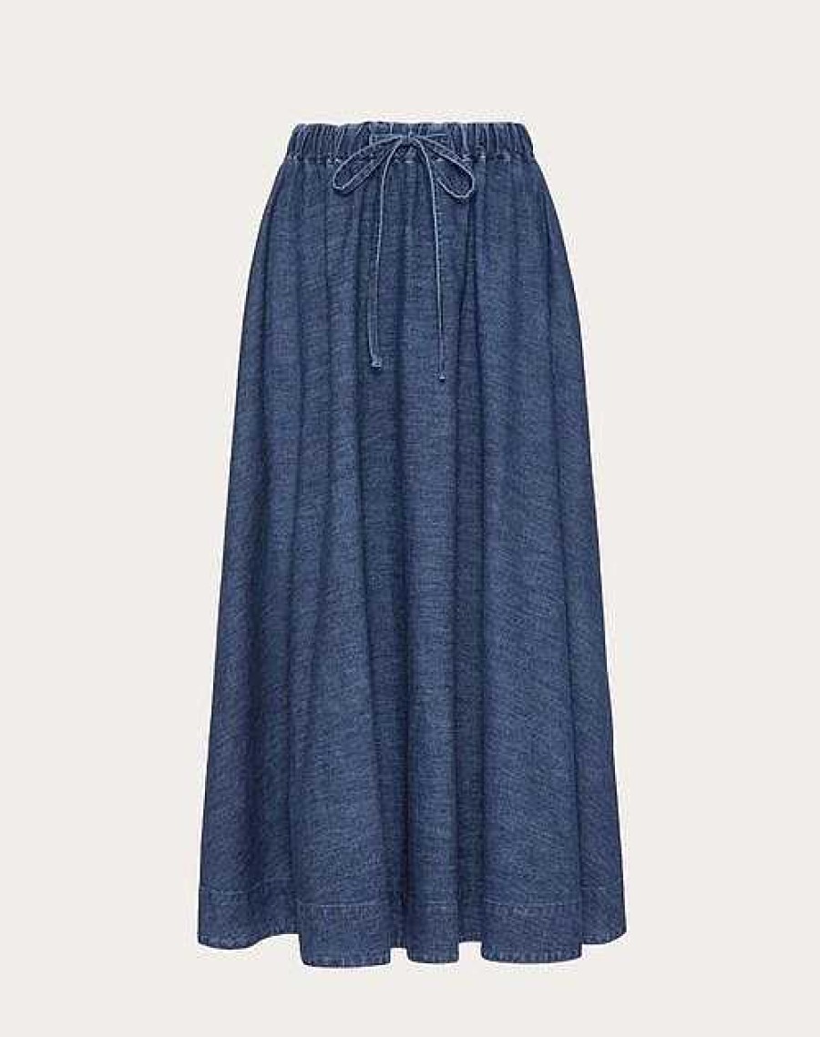 Valentino Chambray Midi Skirt | Denim