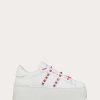 Valentino Flatform Rockstud Untitled Calfskin Sneaker With Multicolored Studs | Sneakers