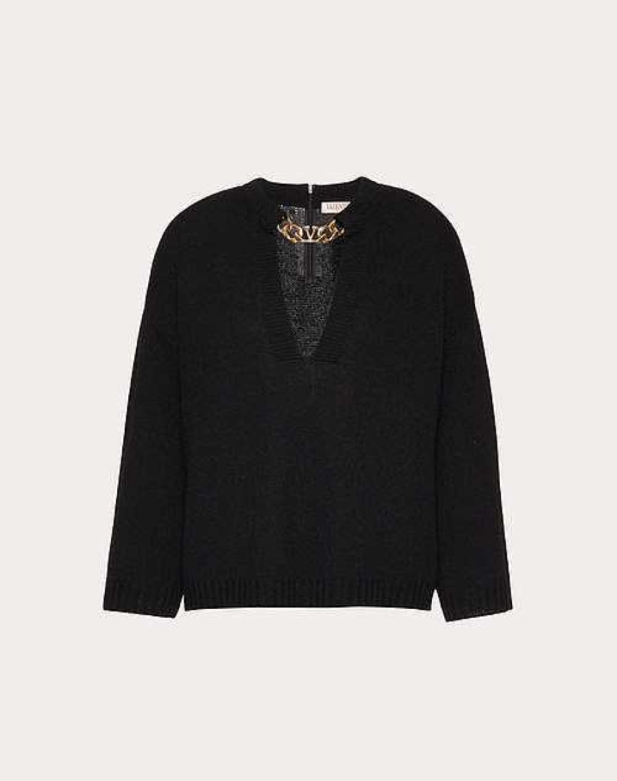 Valentino Vlogo Chain Cashmere Jumper | Knitwear