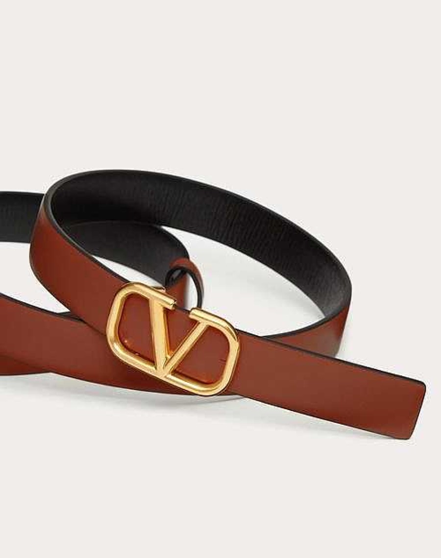 Valentino Reversible Vlogo Signature Belt In Glossy Calfskin 20 Mm | Belts