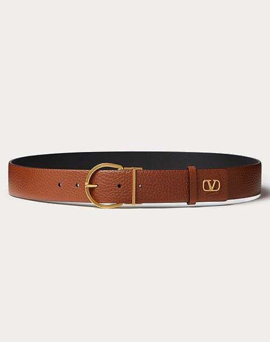 Valentino Mini Vlogo Signature Calfskin Belt 35Mm / 1.3 In. | Belts