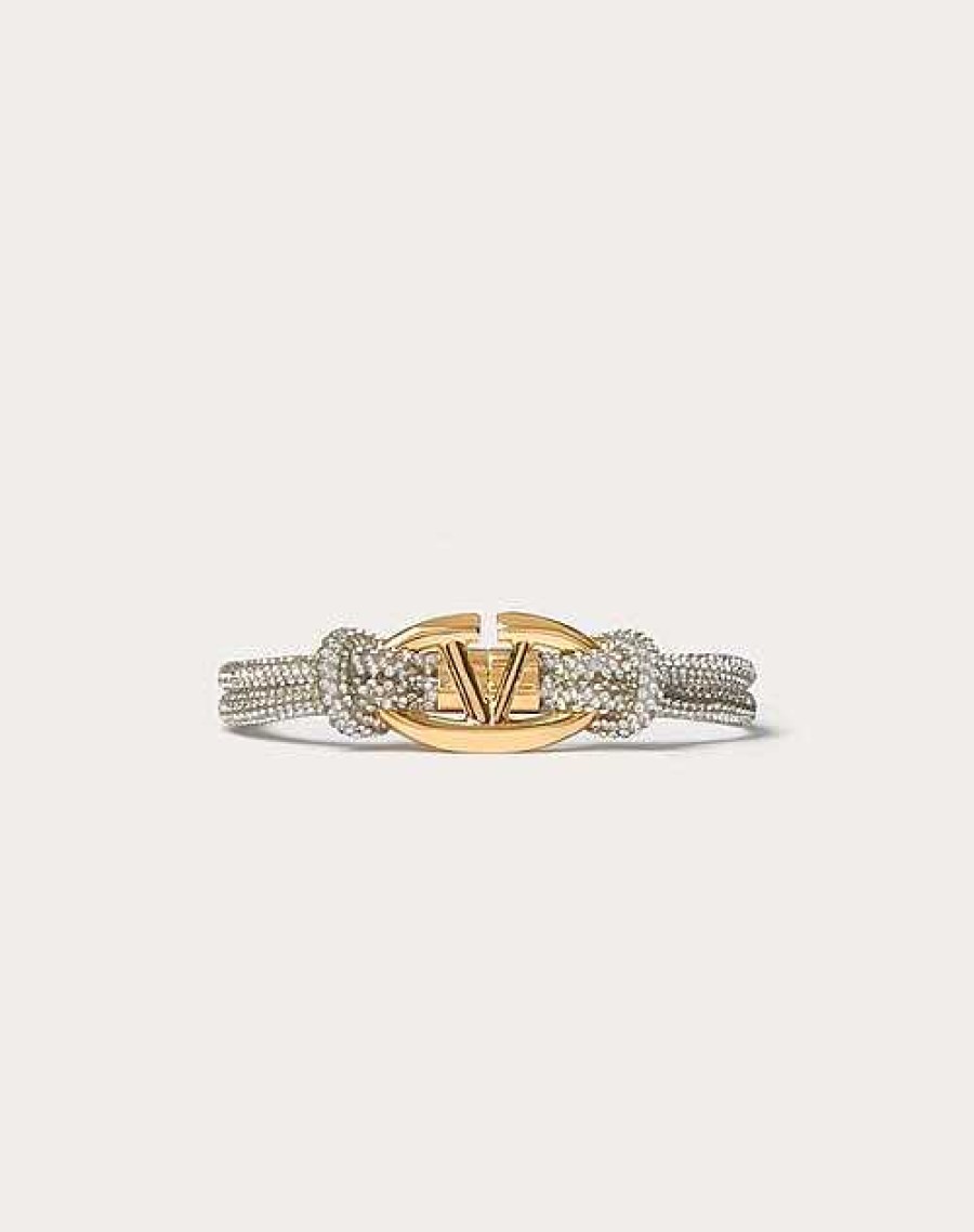 Valentino The Bold Edition Vlogo Rope, Rhinestone And Metal Bracelet | Jewelry