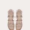 Valentino Rockstud Ankle Strap Wedge Sandal In Calfskin Leather 95 Mm | Espadrilles And Wedges