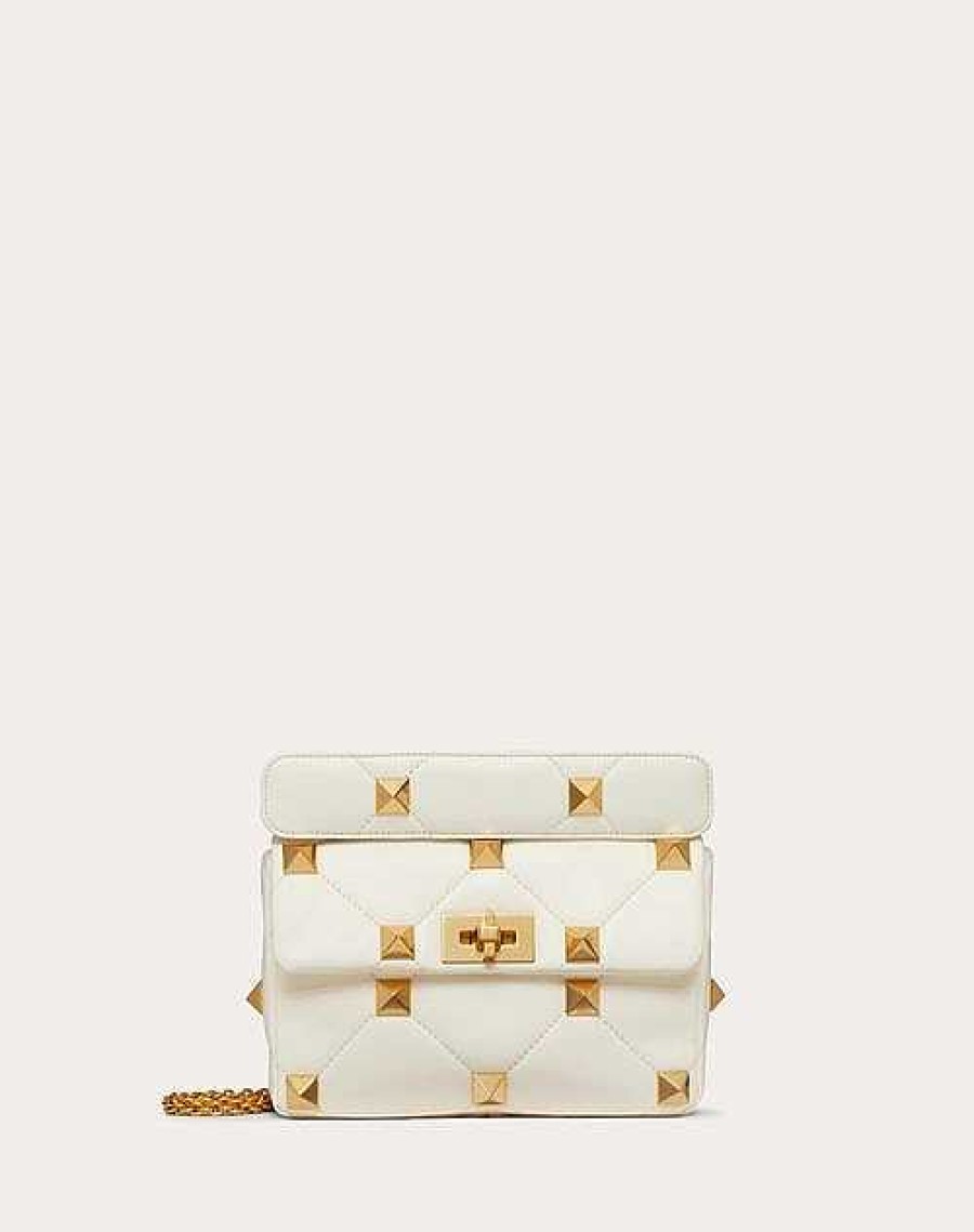 Valentino Medium Roman Stud The Shoulder Bag In Nappa With Chain | Shoulder Bags