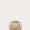 Valentino Vlogo Pouf Metallic Leather Mini Bucket Bag | Shoulder Bags