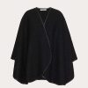 Valentino Toile Iconographe Wool Poncho With Leather Trim | Soft Accessories