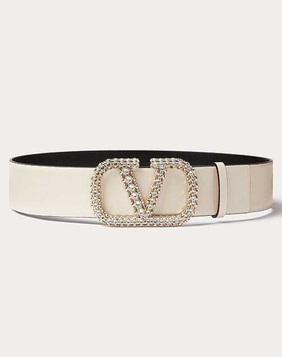 Valentino Vlogo Signature Reversible Shiny Calfskin Belt 40Mm | Belts