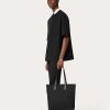 Valentino Toile Iconographe Shopping Bag In Technical Fabric With Leather Details | Totes