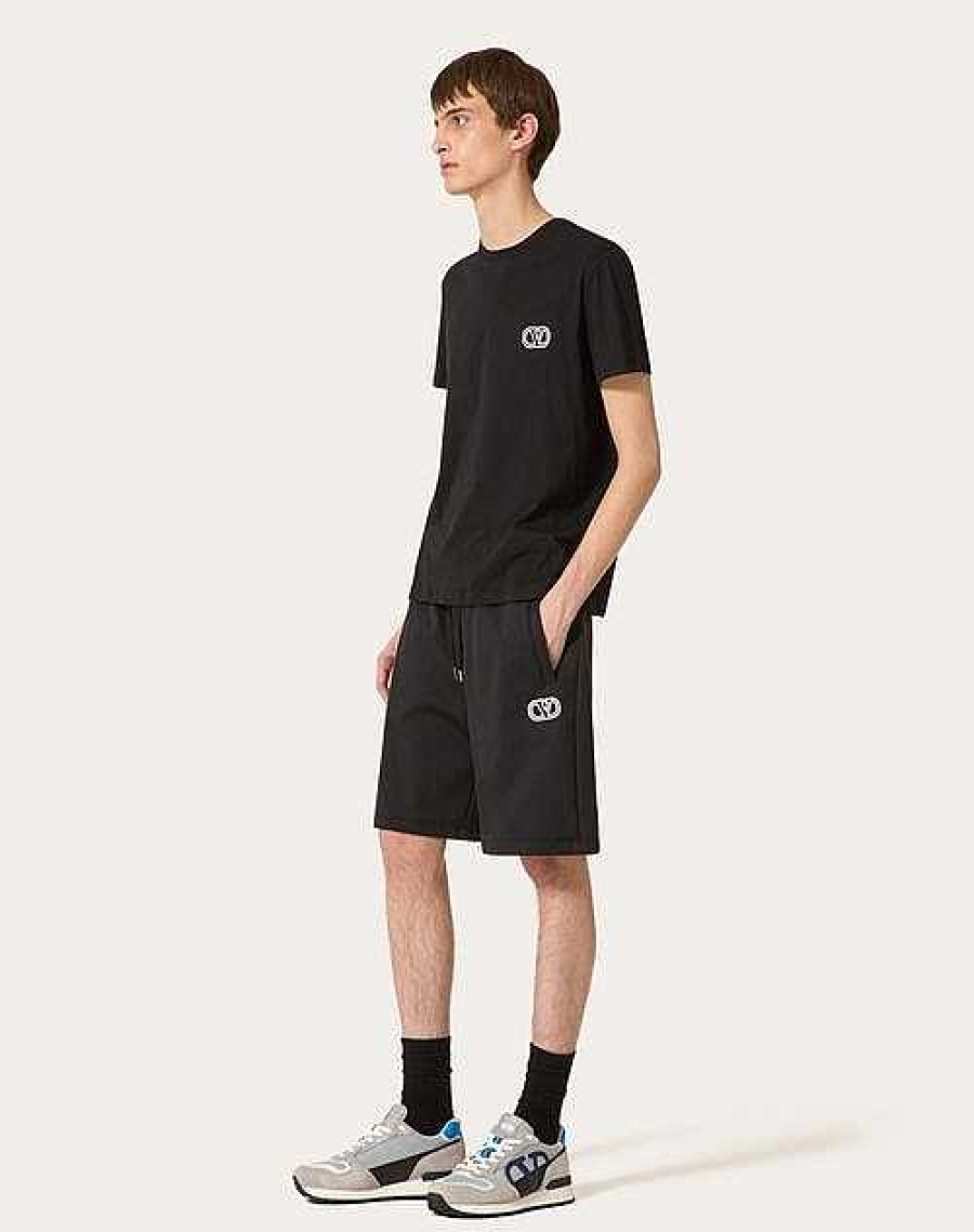 Valentino Cotton T-Shirt With Vlogo Signature Patch | T-Shirts And Sweatshirts