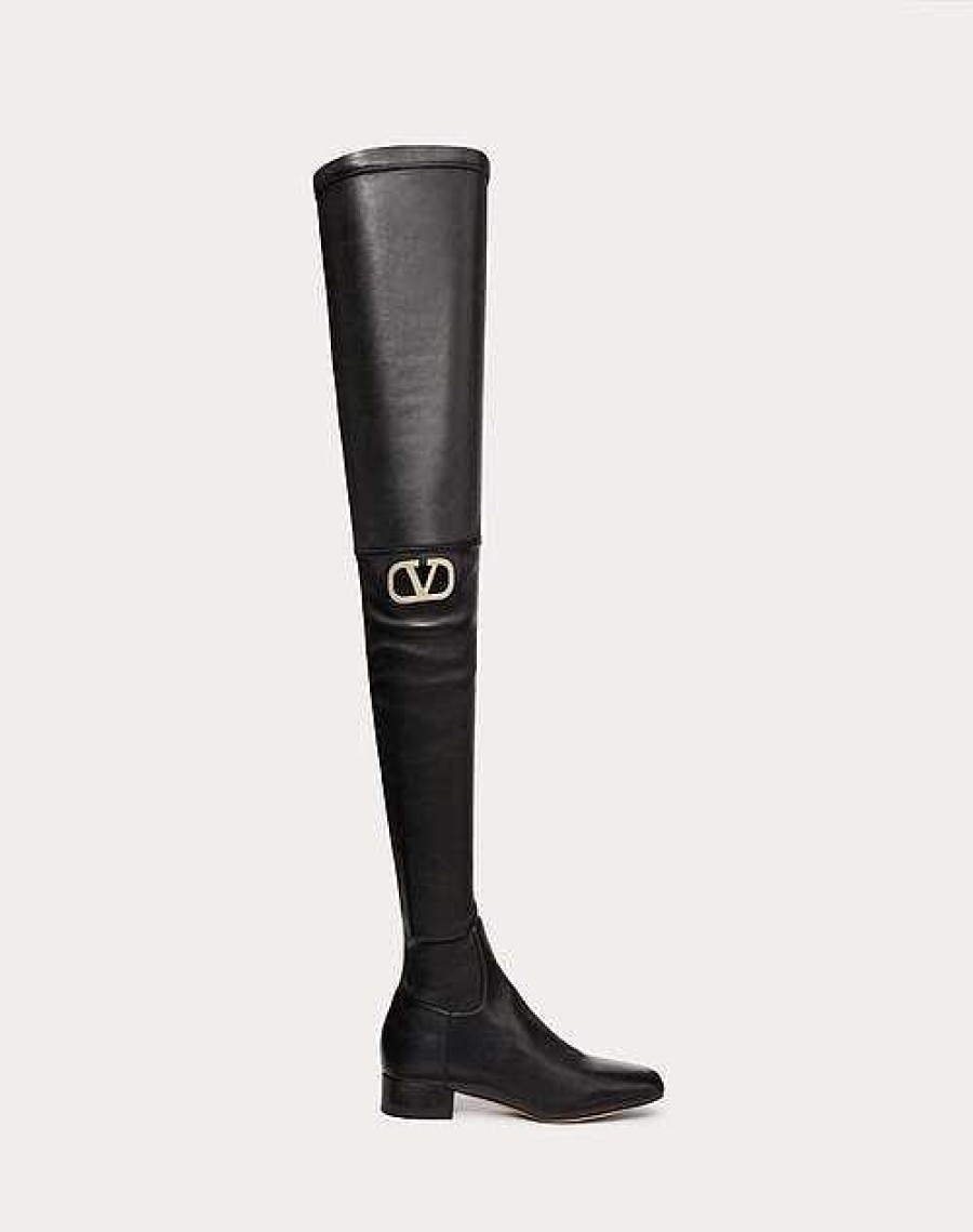 Valentino Vlogo Type Over-The-Knee Boot In Stretch Nappa 30Mm | Boots